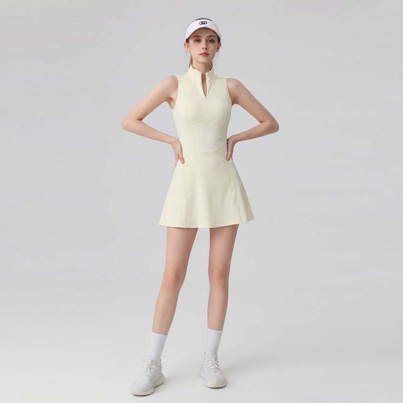 Womens Sleeveless Tennis Dress With Built-in Bra Pad Quick-Dry Stretch Sport Workout Running
