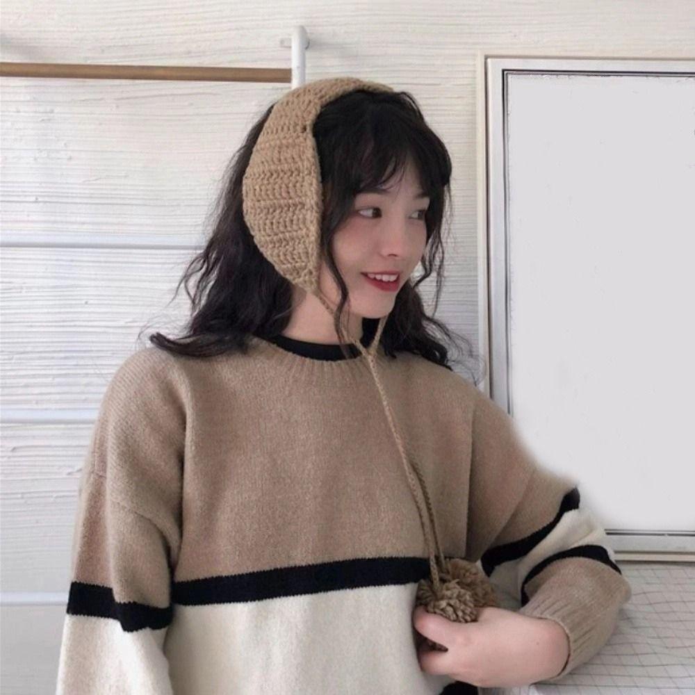 Thicken Y2k Plush Earmuffs Korean Style Winter Ear Cover Handmade JK Knitted Earflap  Women