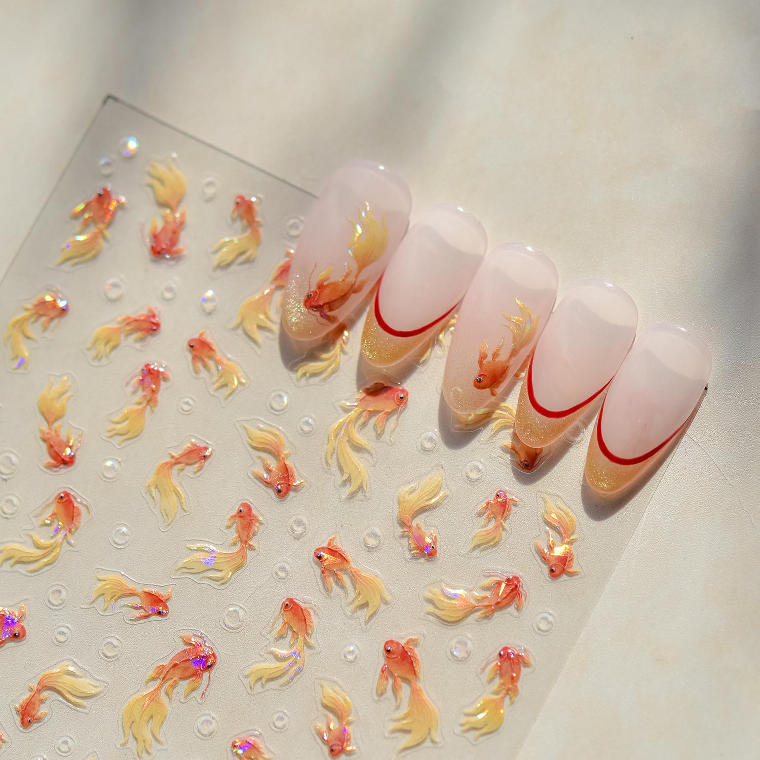 

Tomoni Shell Light Nail Stickers - Japanese Style Goldfish Nail Art Accessories.