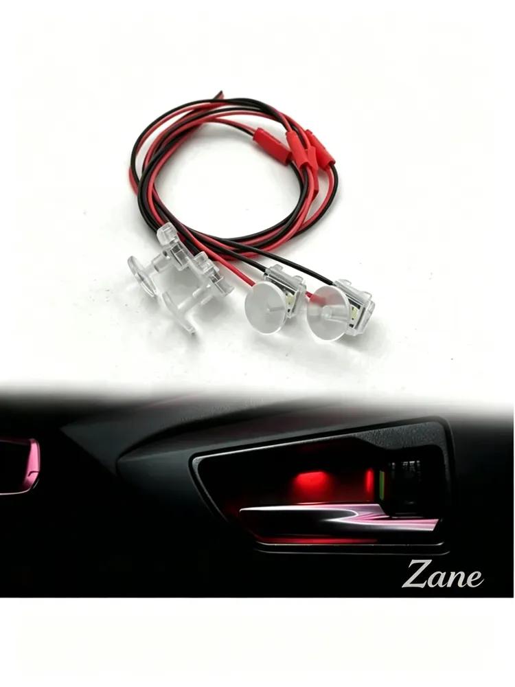 LED lamps for car door handles, 4 pcs, transparent case, single color light, 12V, for door cup