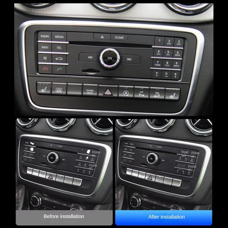 Car Center Console CD Panel Multimedia Button Stickers for Mercedes Benz CLS W218 2014-2017 GLA X156 2013-2016