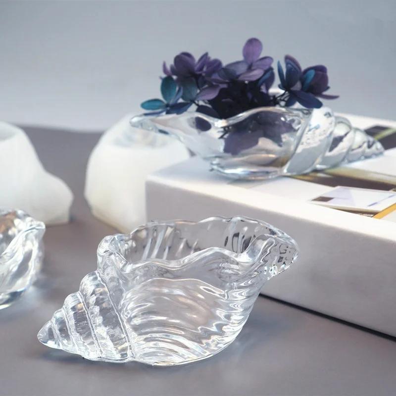 New DIY Crystal Epoxy Mirror Three-dimensional Conch Elephant Makeup Eggs Storage Box Shell Ocean Silicone Mold Home Supplies
