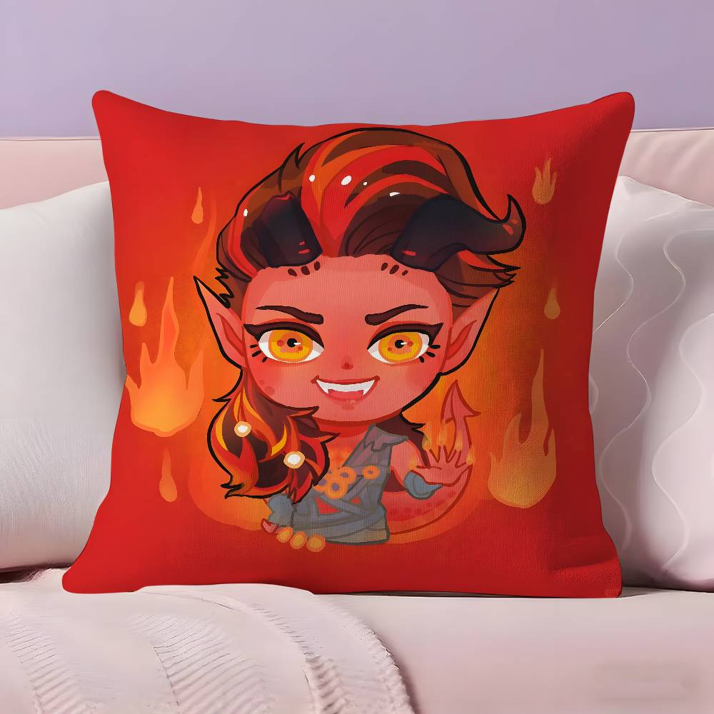 Cartoon Style B-Baldurs Gate 3 Pillow Case Pillowcase Ultra Soft Skin Friendly Fabric Cloud Like Comfort & Concealed Zipper