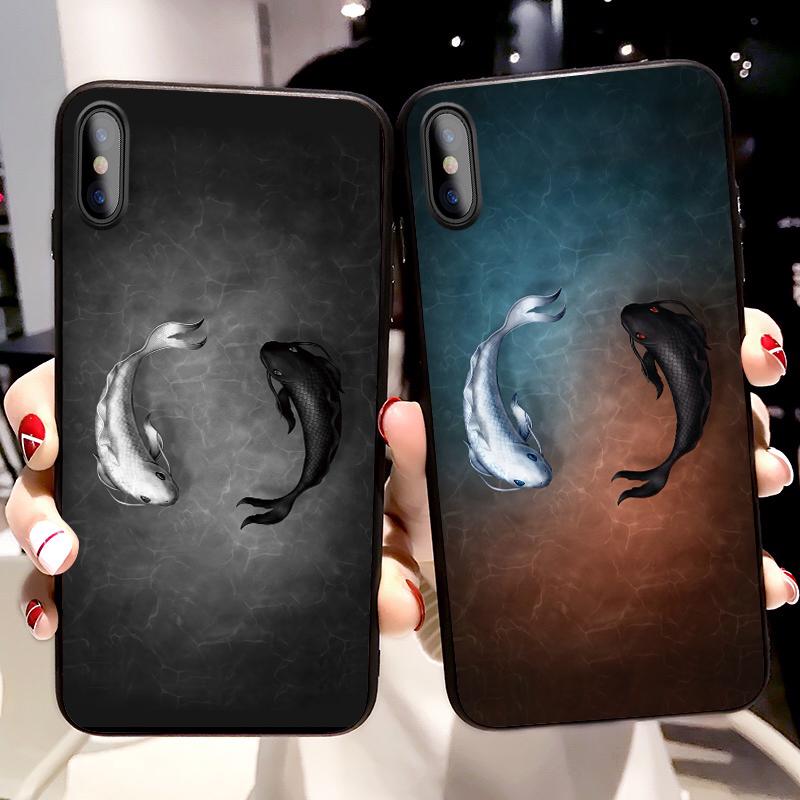 

Прекрасный кот собака красочный узор рыбы Slim Fit мягкий чехол для iPhone Samsung Huawei Xiaomi Meizu