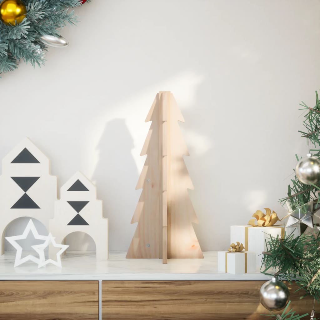 Wooden Christmas Tree for Decoration 49 Cm Solid Pine Wood