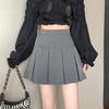 2024 Fashion High Waist Black Pleated A-line Mini Skirt for Women - Spring, Summer, Autumn