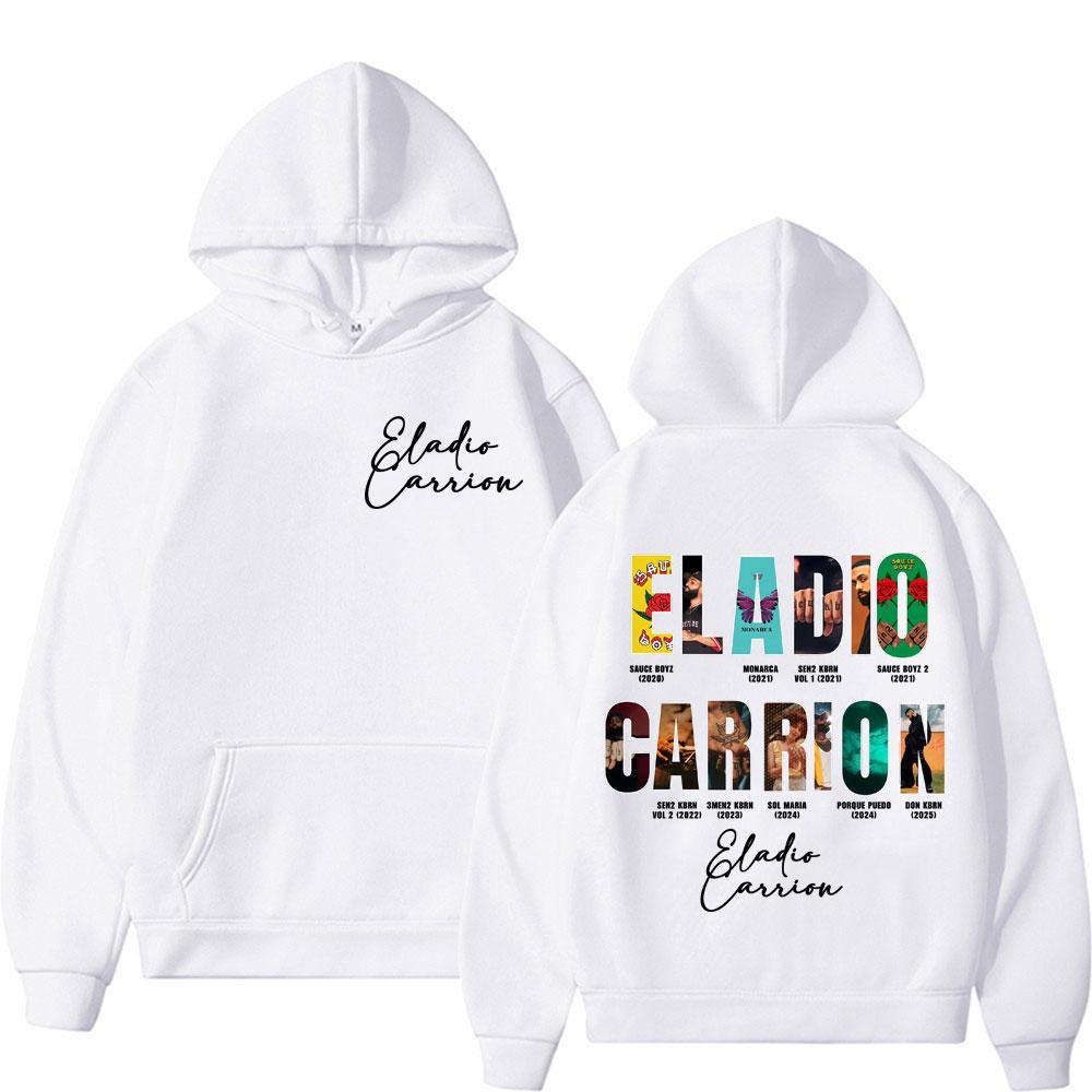 Rapper Eladio Carrion Album 2025 Cover Graphic Hoodies Men Women Vintage Hip Hop High Quality Hoodie Oversized Gothic Sweatshirt