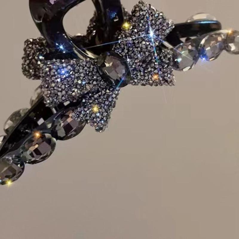 Módní umělý křišťálový motýlí uzel vlásenka doplňky pro dívky retro luxusní akrylová spona pokrývka hlavy maminčin šperk dárek