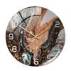 CC127-142 Luxurious Round Marble Wall Clock, 3D Creative Acrylic Design for Home Decor