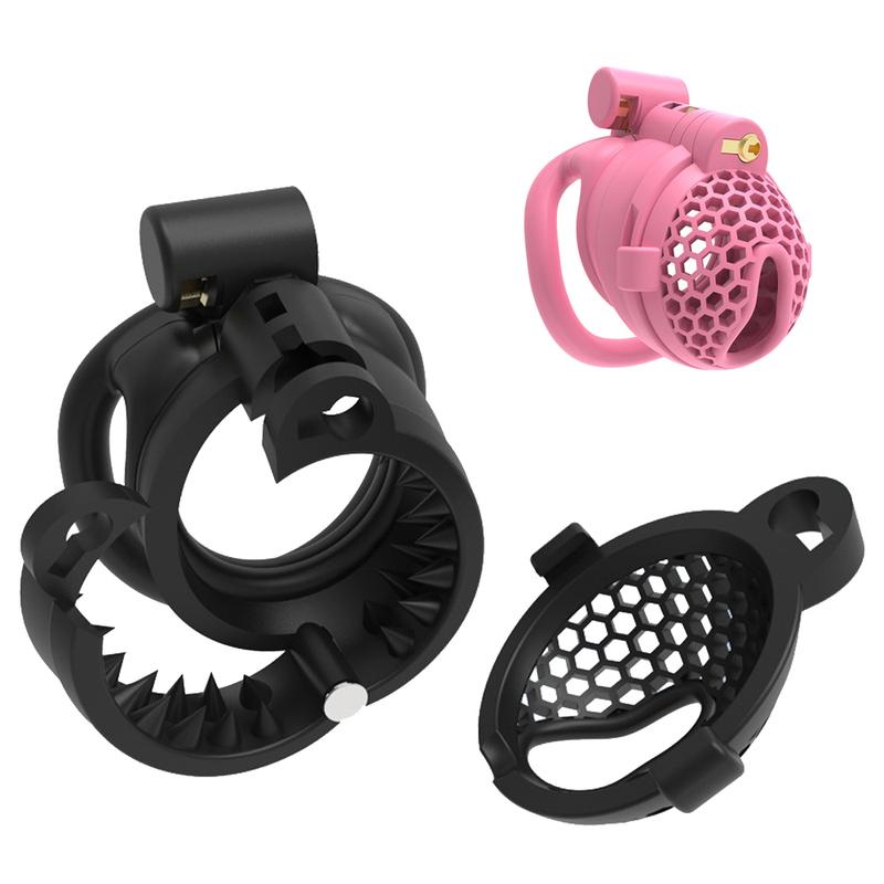 2025 NEW Spike Design Removable Slide Cap Humanized Cock Cage Male Chastity Device 2 Types Penis Rings Available Adult Sex Toys