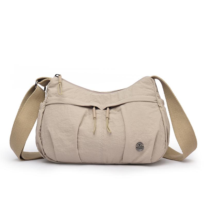 

Водоотталкивающая наплечная сумка многокарманная нейлоновая сумка женская сумка-кроссбоди для поездок на работу бежевый
