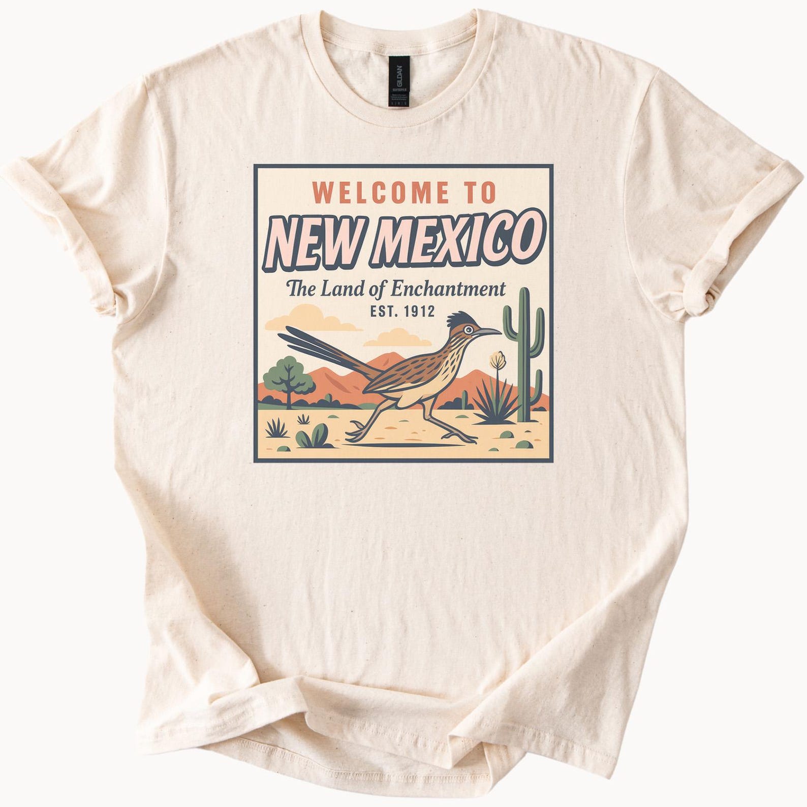 New Mexico Roadrunner Graphic Shirt Land of Enchantment Desert Scene Southwest Nature Tee Unique Wildlife State Bird Souvenir Apparel 130