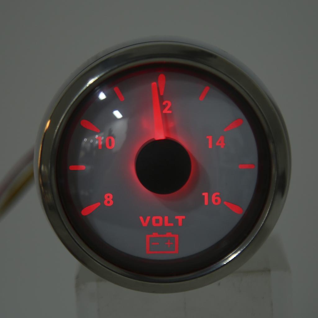 52mm Marine Voltage Gauge 8‑16V Pointer 7 Colors Backlight IP67 Waterproof Voltmeter for Boat RV Car 9‑32V
