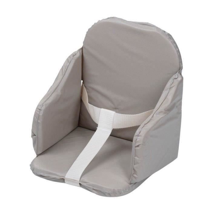 Baby High Chair Cushion - TINEO - Evolutionary - PVC - Safety Straps - Easy To Wash - 27x26x33cm Grey