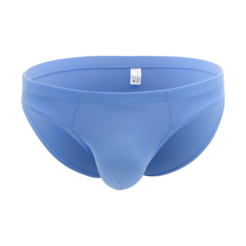 Men's Bamboo Fiber Antibacterial Triangle Briefs with European Waistband - Loose & Breathable.
