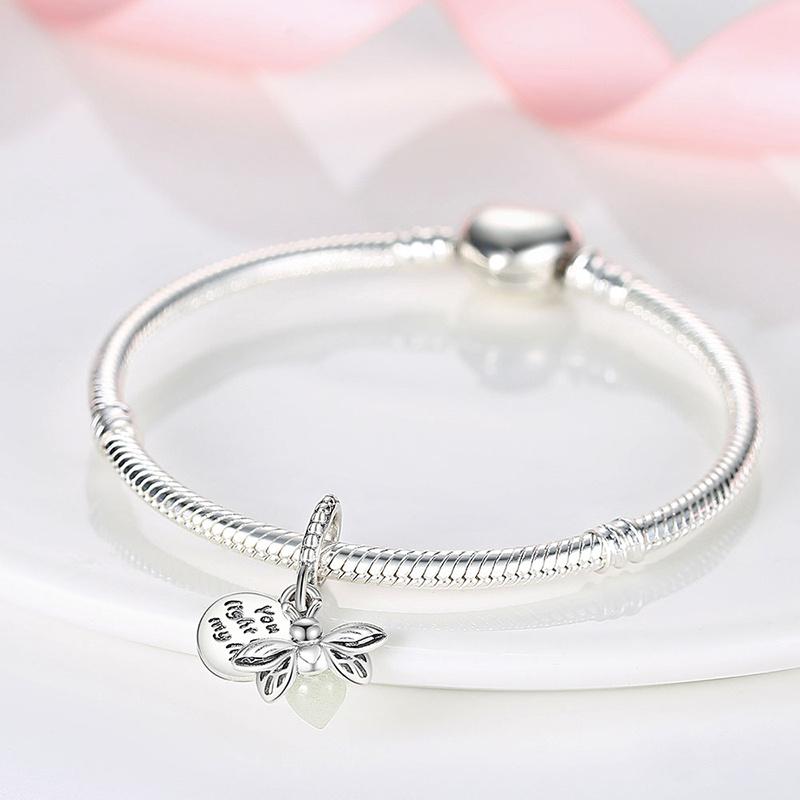 Night Glow Firefly Charm Beads For 3Mmoriginal Bracelet Womencopper Pendant Bead Diy Jewelry Gift