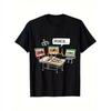 Men'S Vintage 80S Music Tee - Comfortable Black Shirt with Cassette Tape Graphic - Retro Tech Design - Size Small - Ideal Present for 80S Enthusiasts