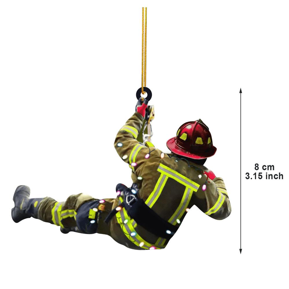 2D Christmas Firefighter Pendant Christmas Pendant Dwarf Car Pendant Statue Craft Party Accessories Decoration new year 2025