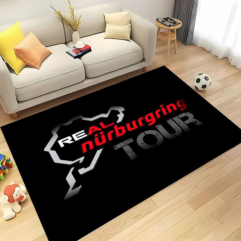 Nürburgring F1 Internationale Strecke Bereichsteppich, Teppich für Wohnzimmer Schlafzimmer Sofa Fußmatte Dekor, Kinderspiel Rutschfeste Bodenmatte Alfombra
