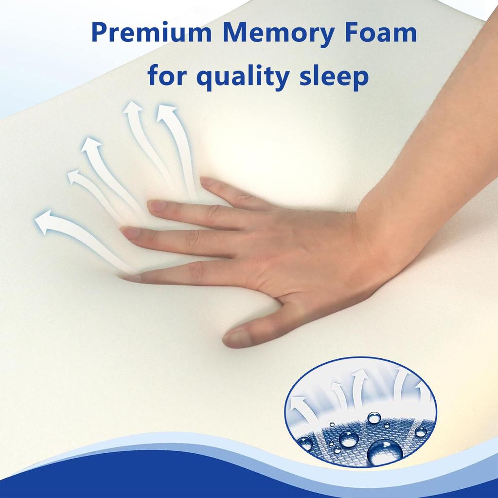 MINILUCK Memory Foam-Kissen, Nackenkissen, Schlafbett, Kingsize, konturiertes Memory Foam-Kissen für Rücken und Bauch, kühlendes orthopädisches Kissen für den Nacken