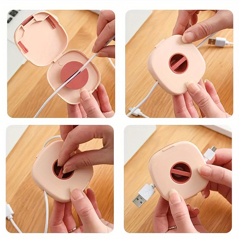 Portable Wire Winder, Travel Wire Storage Box In 3 Colors, Retractable Wire Winder Holder-Fits Data Cable, Mouse Cable, Headphone Cable