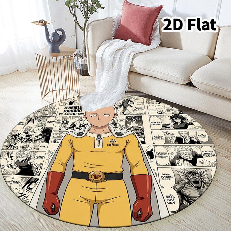 Onepunch Man Round Area Rug Carpet Rug For Living Room Bedroom Sofa Playroom Decor Nonslip Floor Mat