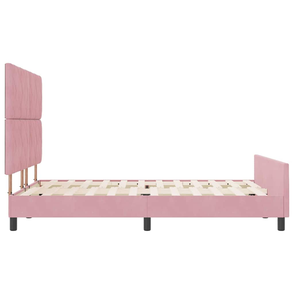 Boxspring Bed with Headboard Pink 140 x 190 cm Velvet