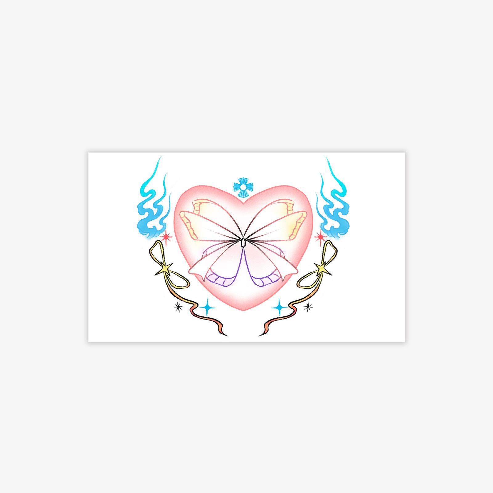 Dopamine Love Bow Tattoo Sticker Small Fresh High Value Tattoo Sticker 15*9