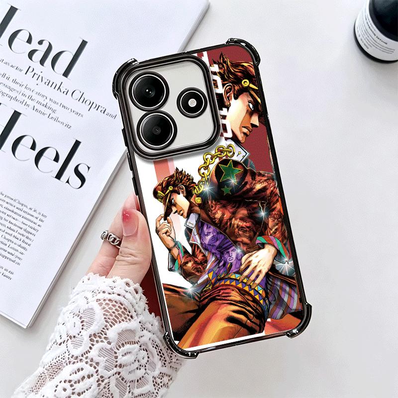 JoJo Adventure Anime Desgin Soft Phone Case For Xiaomi Redmi Note 14 15 Pro Plus 13 12 11S 11T 5G 10 9S 9 Plating Anti-Fall Fund