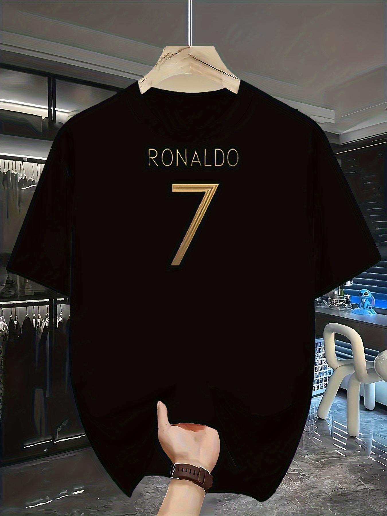 

Black Ronaldo 7 Jersey T-shirt - Breathable Knit Fabric XXXL