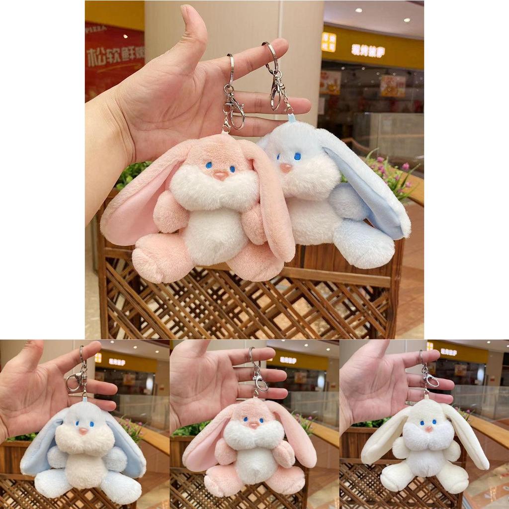 Adorable Plush Bunny Keychain Cute Stuffed Animal Backpack Charm Gift Toy