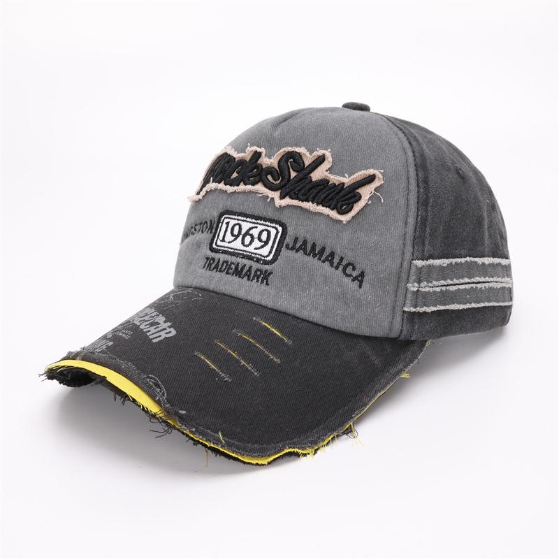 Retro Distressed Baseball Cap Washed 1969 Colored Fringed Baseball Cap Made of Old, Versatile, and Niche Hats