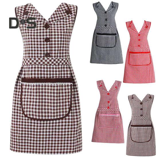 Water-resistant Cooking Bib Tie Back Design Useful Kitchen Apron Anti-greasy Anti-wear Overalls