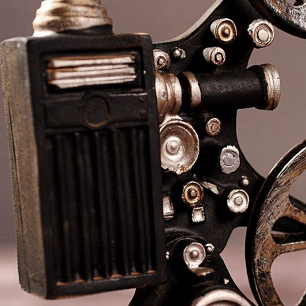 Resin Craft Movie Film Projector Sculpture Exquisite Handmade Cinema Projector Ornaments Lightweight Projector Model Cafe