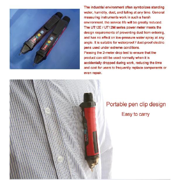 UNI-T UT12E UT12M Socket Wall AC Voltage Detector Indicator 24V-1000V Non Contact Volt Current Electric Sensor Test Pen