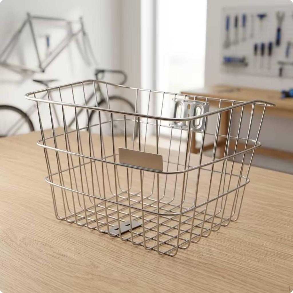 Cesto Portatile in Acciaio Inossidabile con Telaio Rinforzato per Bicicletta Anteriore Aperto Superiormente per Biciclette da Pollici Modello