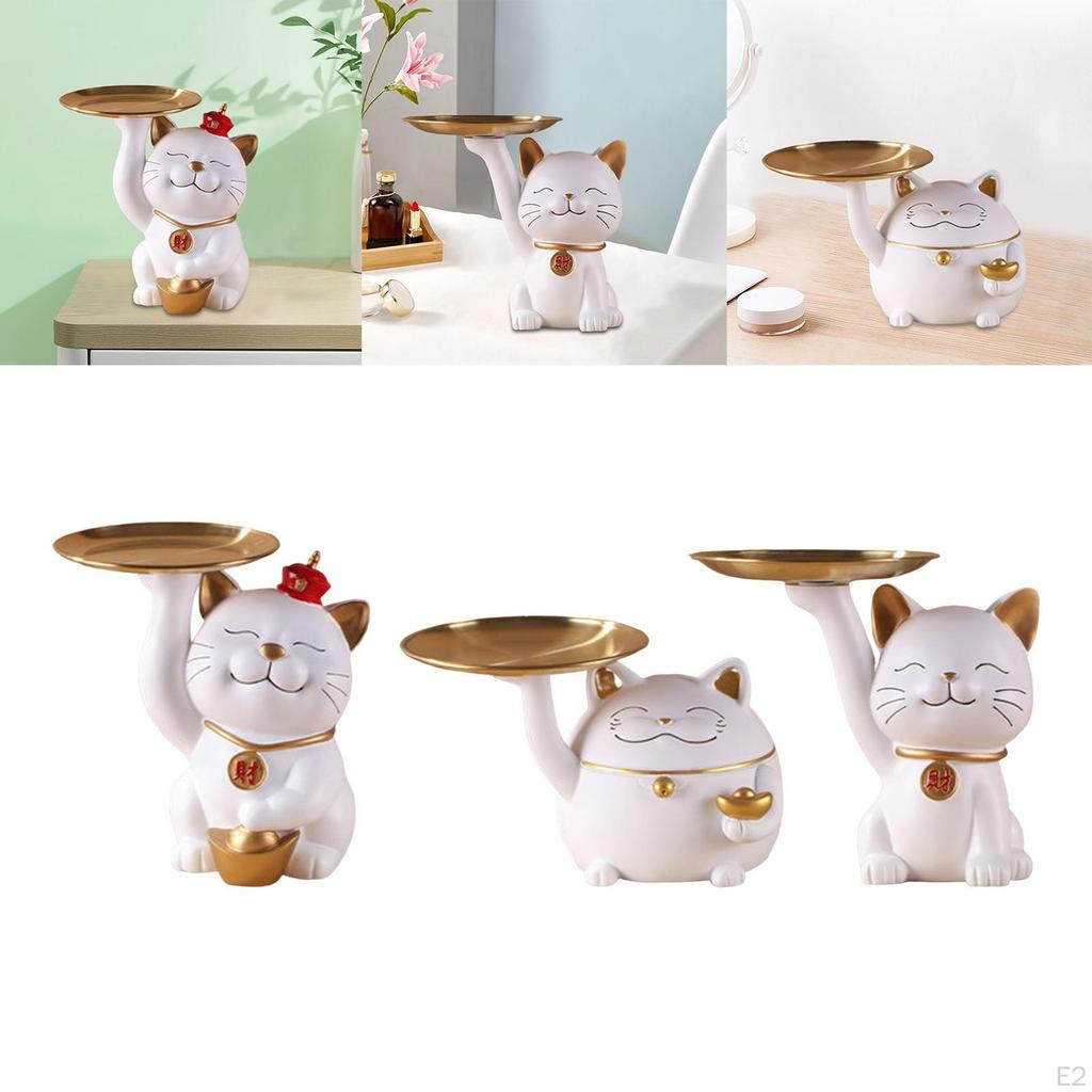 Statue with Storage Figurines Home Decor Creative for Entrance Apartment Entryway Shop Watches,