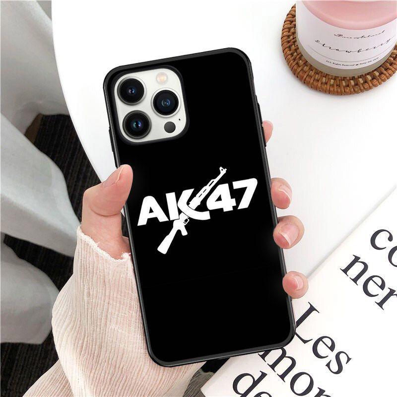 Soft Funda AK47 Gun Phone Cover For Iphone 14pro 11pro 12 13pro Max 5s 6s Xs 7 8plus SE Xr 12mini Coque Cases