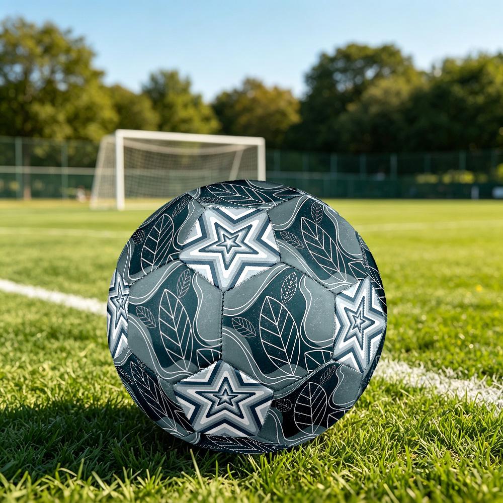 1PC Abstract Leaf Patterns Starburst Soccer Ball Size 5 Football Machine Sewn Indoor/Outdoor Universal Football A37