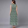 Women Oversized Sleeveless Crew Neck Dress Soft Watercolor Floral Loose Mid Calf Gown