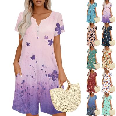 Womens Casual Short Sleeve Jumpsuit Fashion Top Jumpsuit Shorts Rompers With Pockets