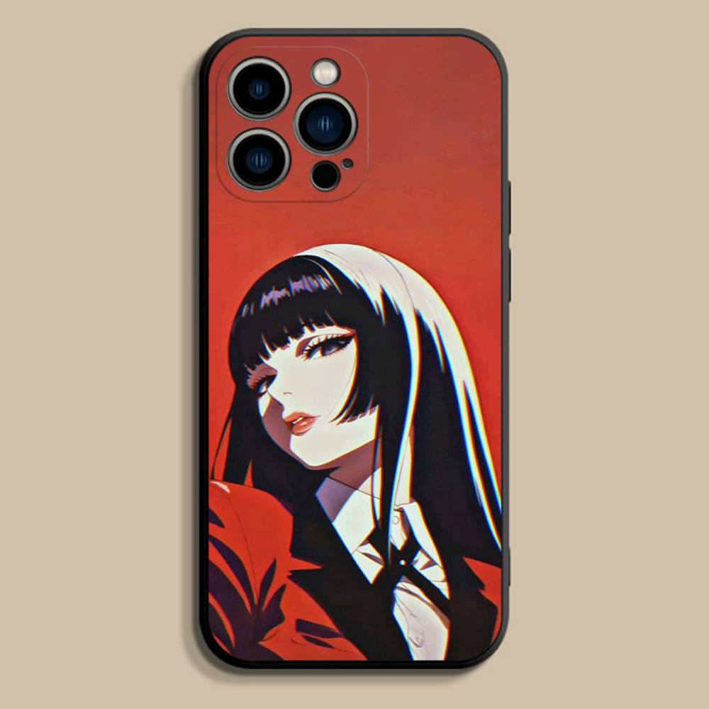 J-Jabami Y-Yumeko Anime Phone Case For iPhone 17,16,15,14,13,12,Pro,Max,Plus,E,SE4,Air,Mini Black Soft Cover iPhone12promax
