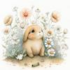 4pcs5D DIY Full Round Drill Diamond Painting Dog Rabbit Panda ElephantKit30x30cm