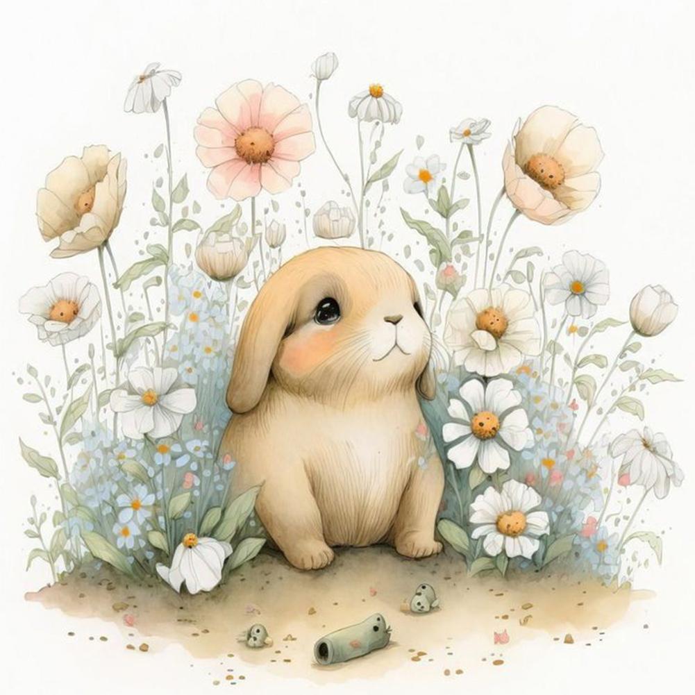 4pcs5D DIY Full Round Drill Diamond Painting Dog Rabbit Panda ElephantKit30x30cm
