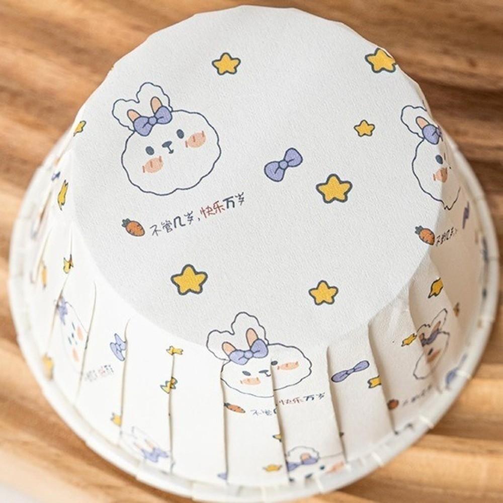Heat Resistant Disposable Cupcake Cups Greaseproof Glossy Surface Baking Paper Mold No Lid Non-Stick Muffin Cups Home Kitchen