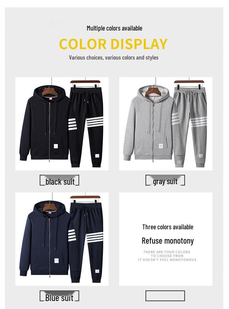 Men's Trendy Hooded Sweatshirt & Joggers Two-Piece Casual Set for Spring & Autumn