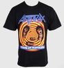 ANTHRAX Bandbezogenes Totenkopfprint Baumwoll-T-Shirt Locker und Bequem Geeignet für Unisex und Damen