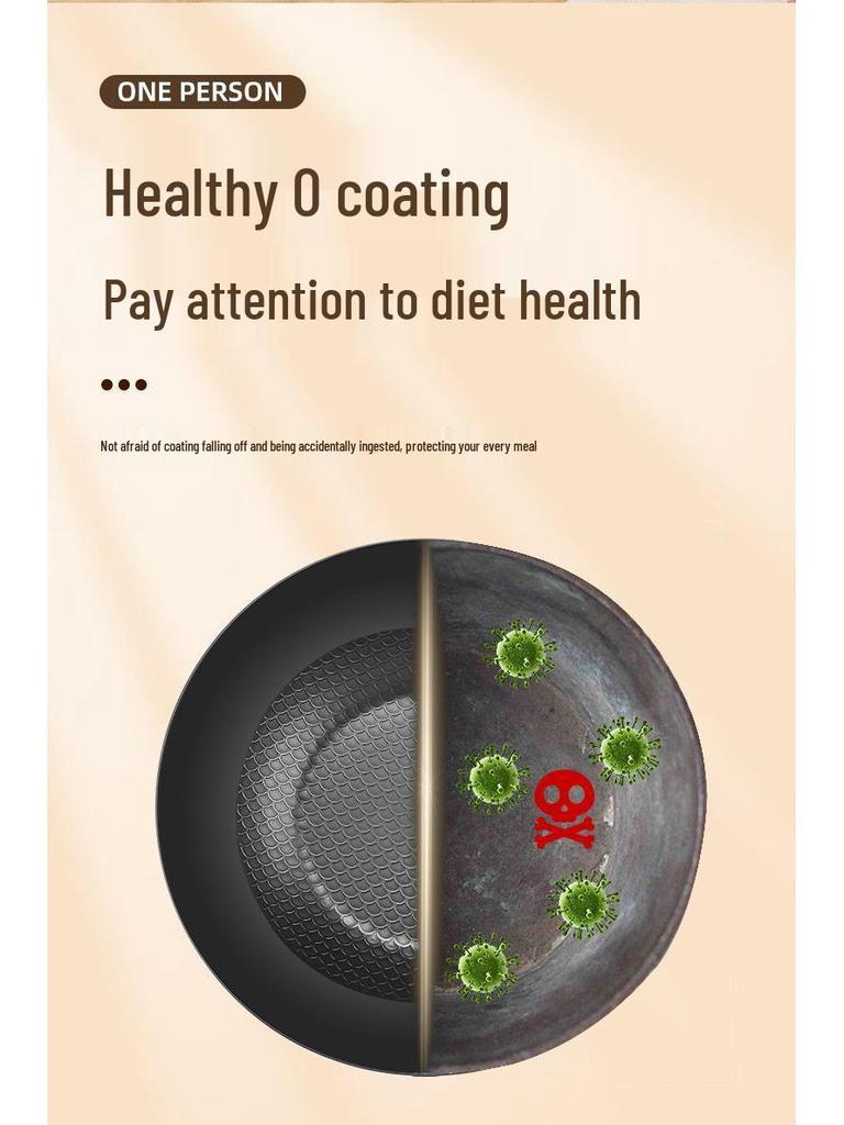 Mini-Wok zur Mehrfachverwendung: Antihaftbeschichtete, induktions- und gasherdgeeignete Pfanne mit flachem Boden für Kochen zu Hause und im Freien