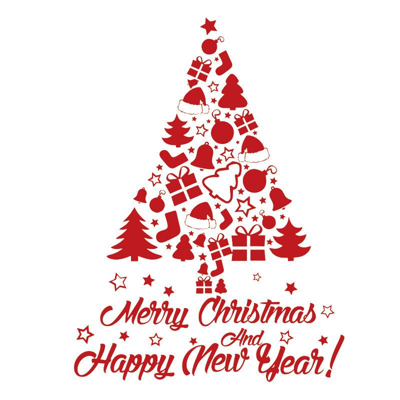 Christmas Decorations, Letters, Christmas Trees, Living Room Walls, Home Stickers, Self-adhesive Holiday Atmosphere, Window Stickers