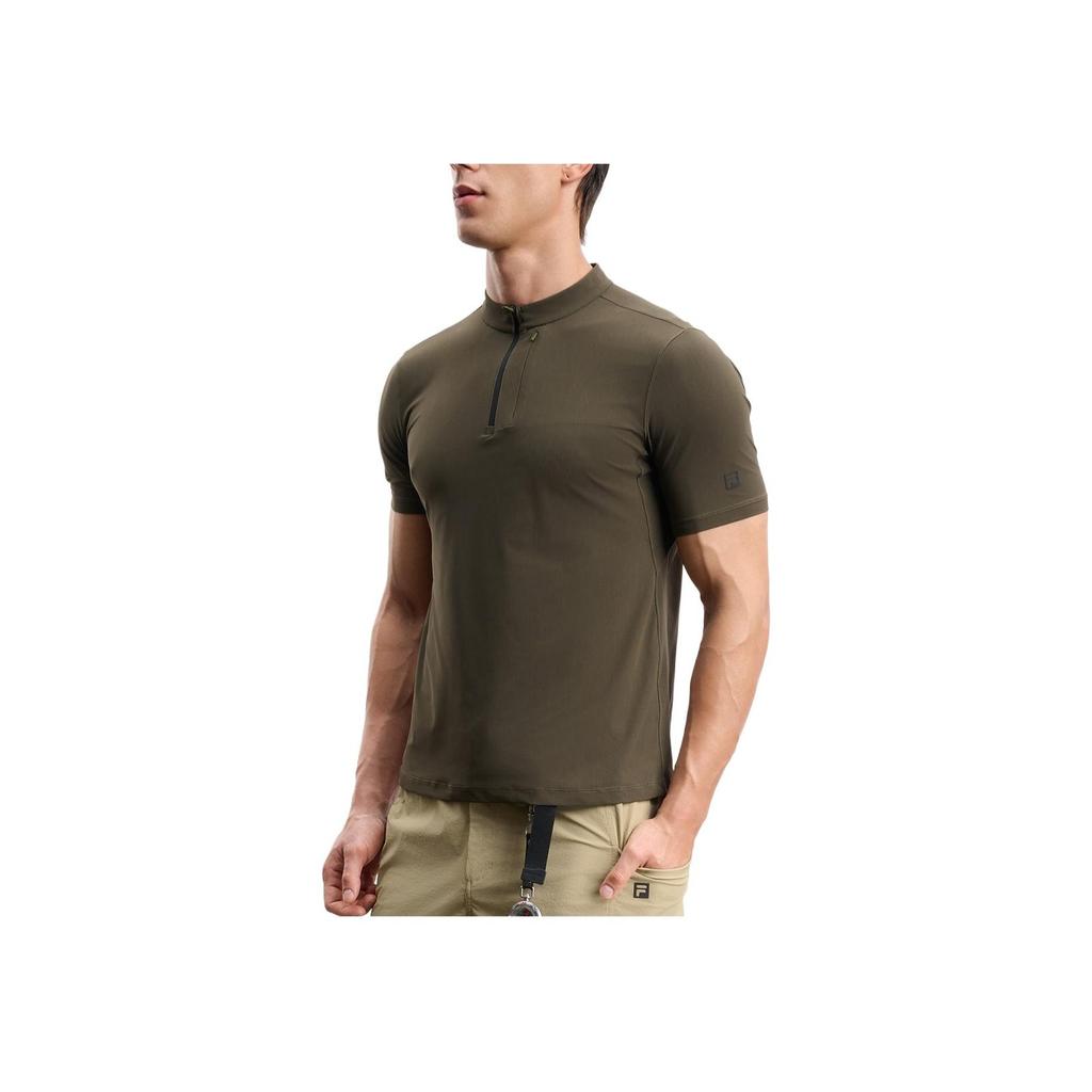 FILA X BBC EARTH Explore Series Simple Logo Comfortable Breathable Sports Knit Short Sleeve T-Shirt Men Tops Chestnut A11M437104F-DR